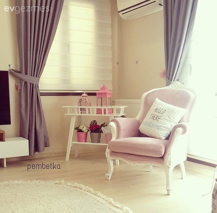 Çiçeklik, Fon perde, Pembe, Salon, Perde