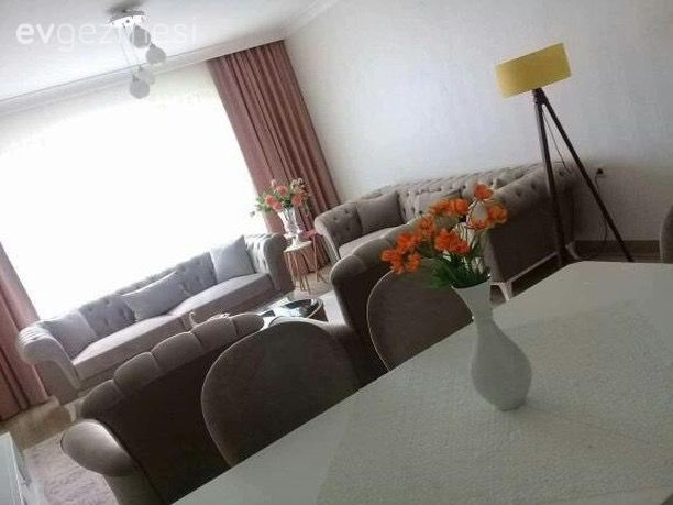 Salon, Krem, Fon perde, Lambader