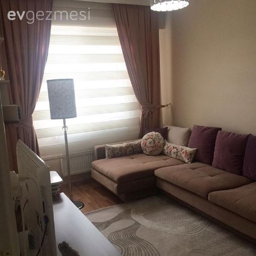 Fon perde, Kahverengi, Köşe koltuk, Oturma Odası, Perde