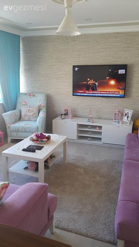 Berjer, Fon perde, Mavi, Tv ünitesi, Perde