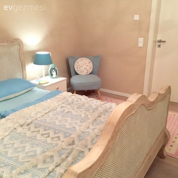 Mavi, Pastel renkler, Yatak Odası