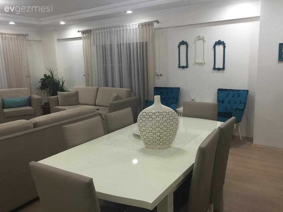 Kahverengi, Mavi, Yemek Odası