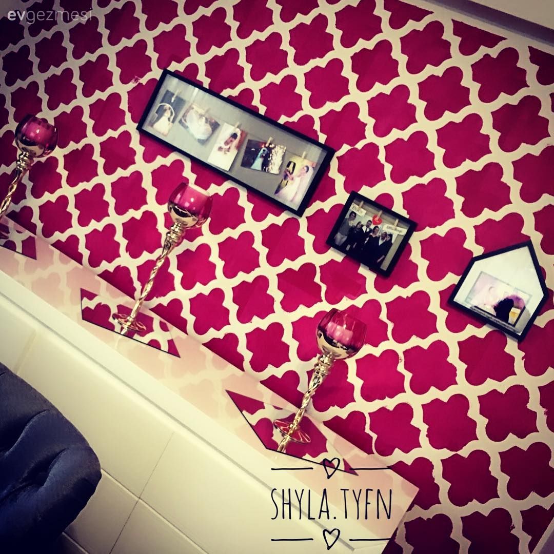 Duvar dekorasyonu, Konsol, Pembe, Salon, Yemek Odası