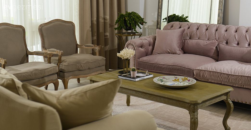 Salon, Mor, Berjer, Orta sehpa, Halı, Ahşap Mobilya