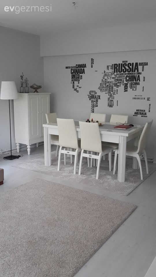 Beyaz, Duvar dekorasyonu, Konsol, Lambader, Yemek Odası, Aydınlatma