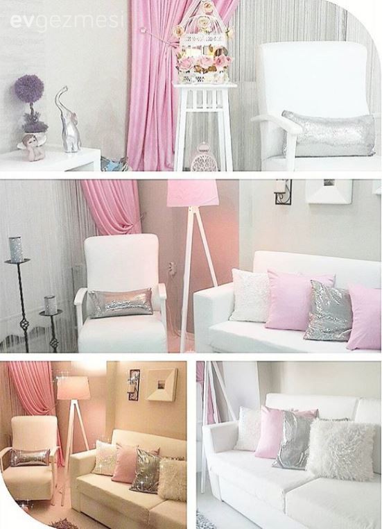 Dekoratif obje değişimleriyle Filiz hanımın salonun binbir rengi..