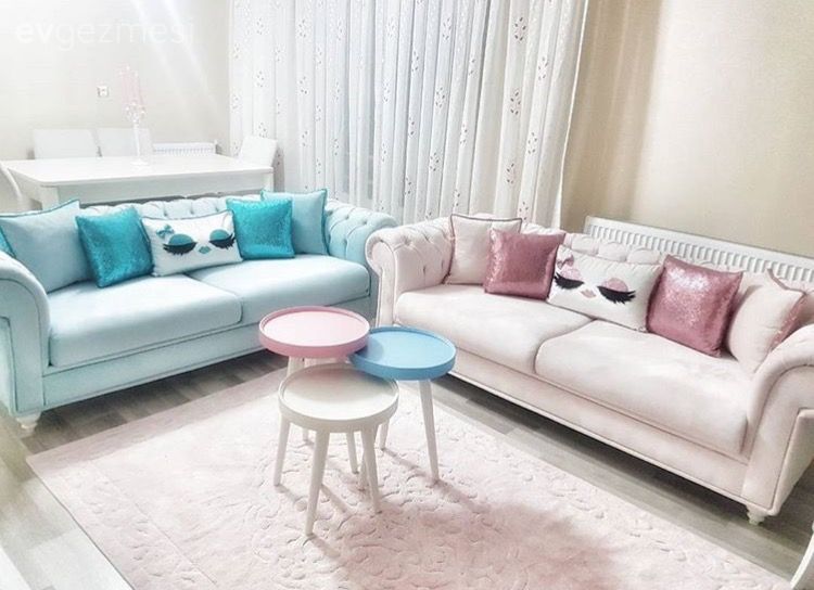 Yumuşak renkler, zarif stil ile.. Melike hanımın evinden..