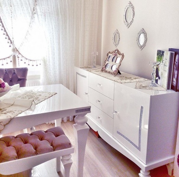 Bank, Duvar dekorasyonu, Mor, Yemek Odası