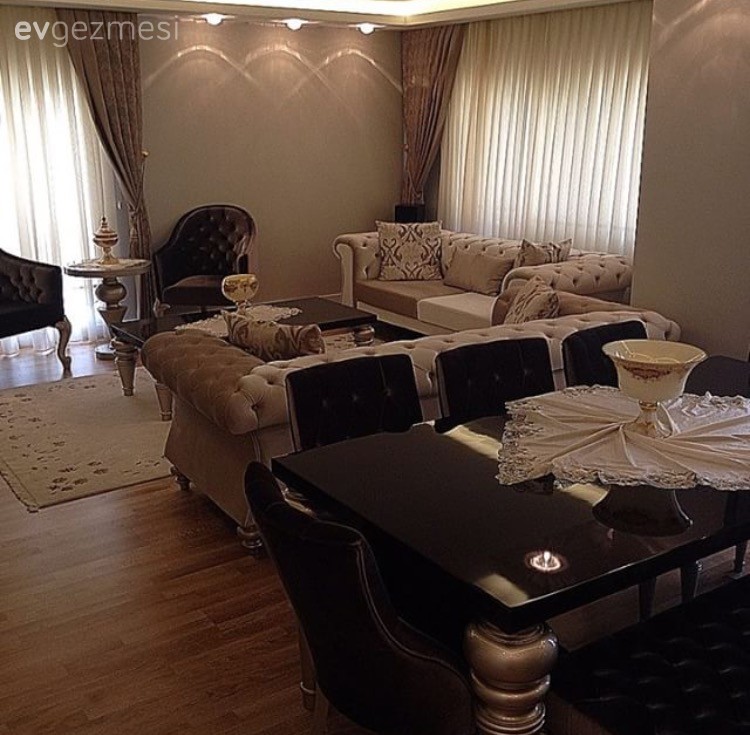 Altın, Halı, Krem, Perde, Salon, Siyah