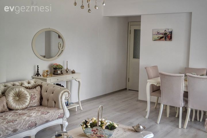 Ayna, Krem, Pembe, Salon, Yemek Odası