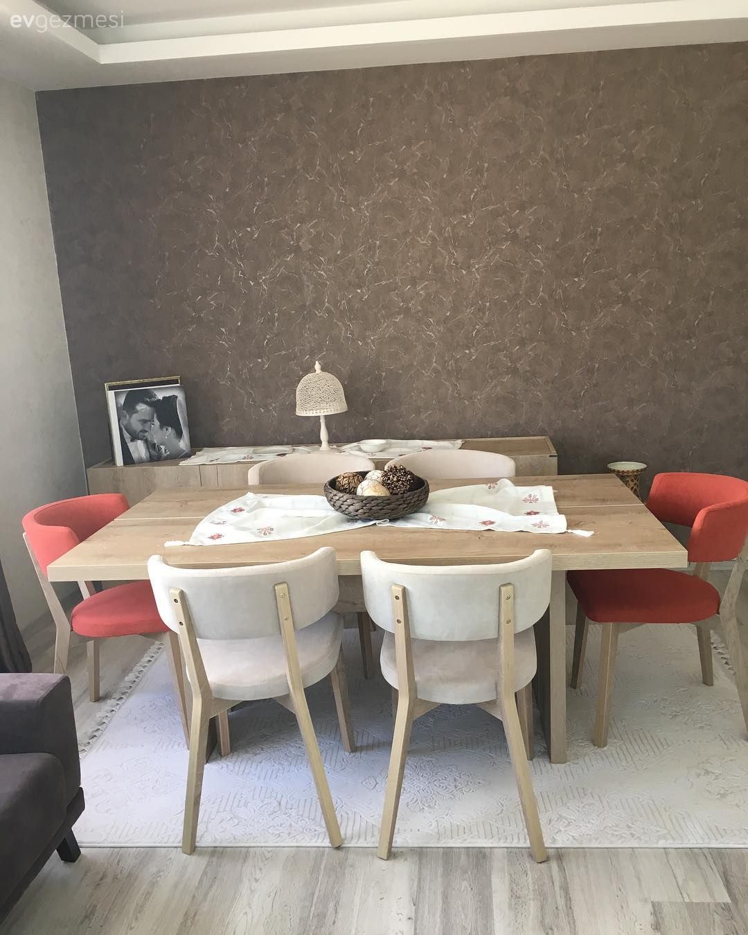 Duvar dekorasyonu, Kahverengi, Salon, Turuncu, Yemek Odası