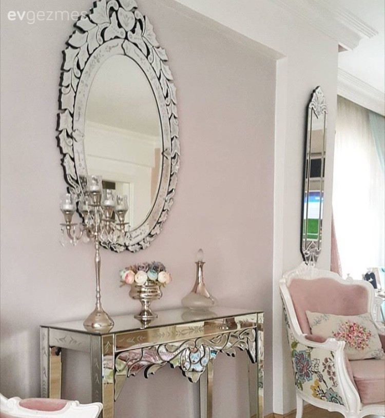 Ayna, Berjer, Dresuar, Pembe, Salon