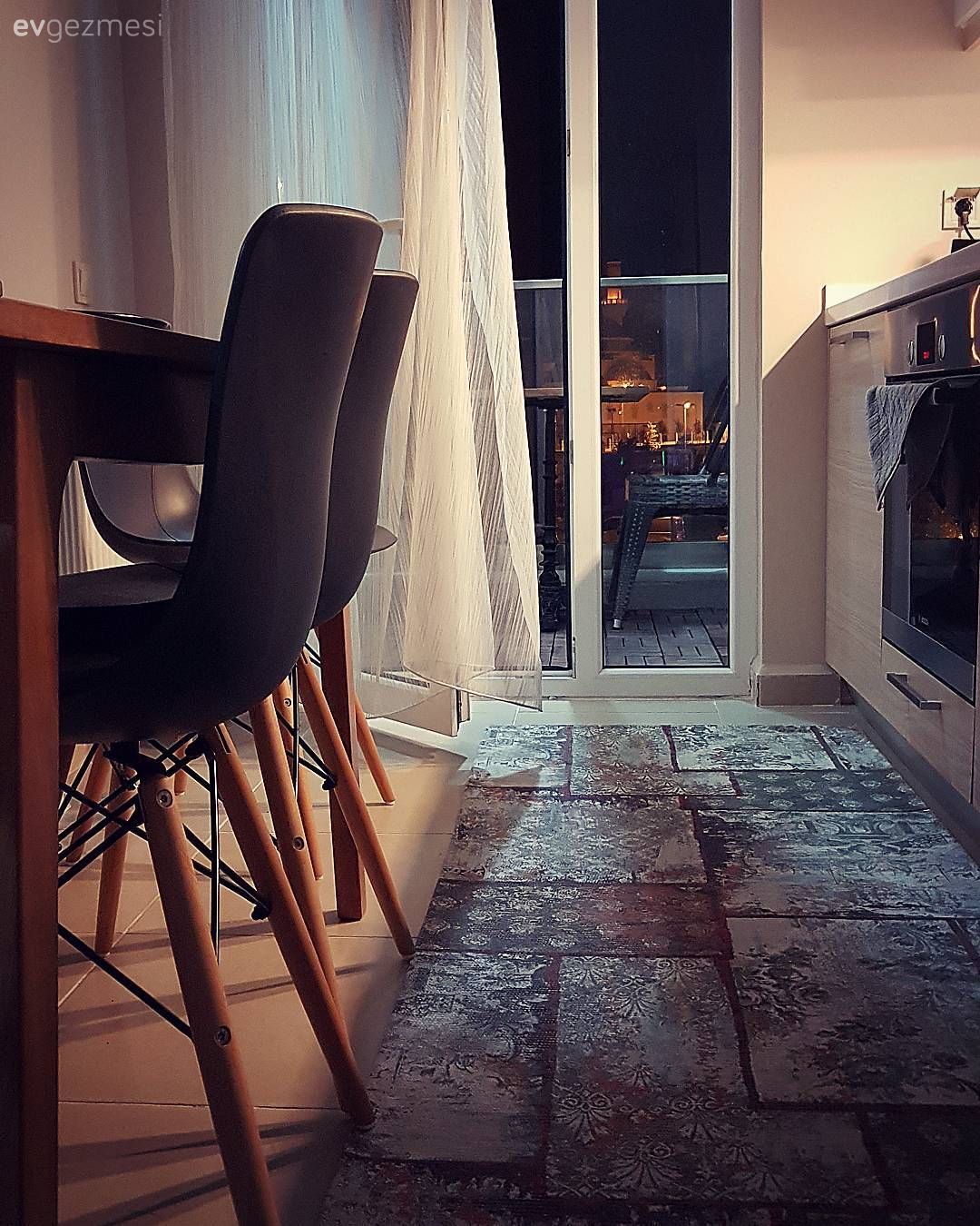 Mutfak masası, Halı, Patchwork halı, Mavi, Modern, Mutfak