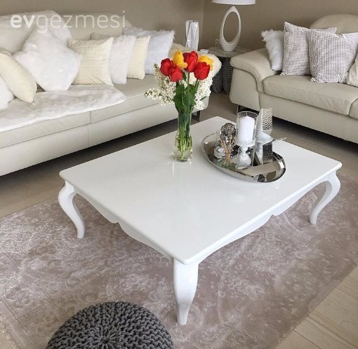 Beyaz, Gümüş, Halı, Orta sehpa, Pembe, Salon, Kırlent