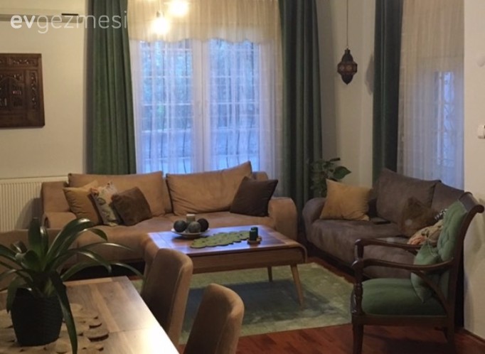 Doğal detaylar, sıcak renkler ile.. Sevim hanımın stil sahibi dekoru.