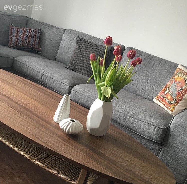 Gri, Köşe koltuk, Orta sehpa, Salon