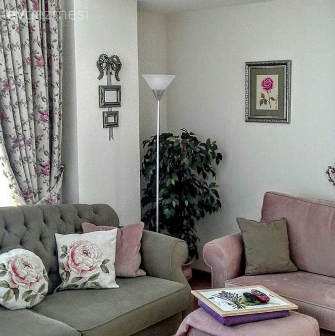 Duvar dekorasyonu, Kahverengi, Pembe, Salon