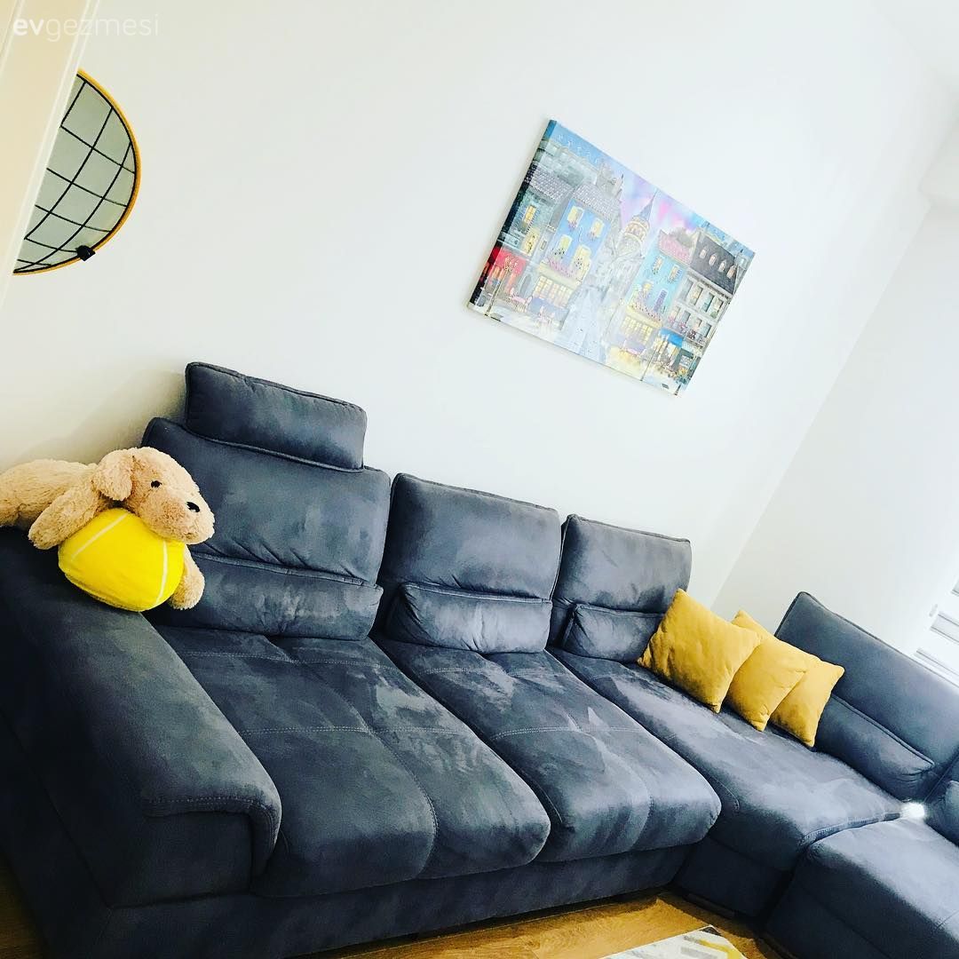 Oturma Odası, Sarı, Köşe koltuk, Gri