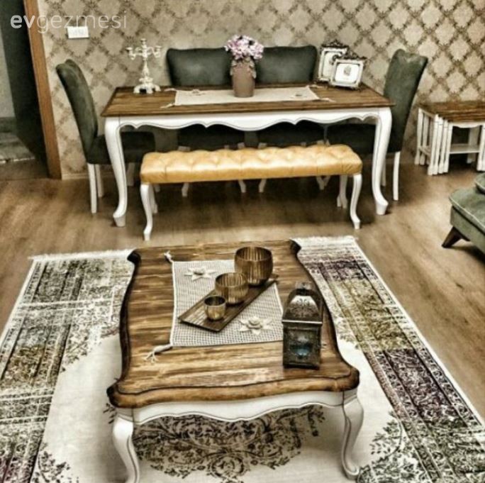 Bank, Halı, Salon, Sarı, Sehpa, Yemek Odası, Yeşil