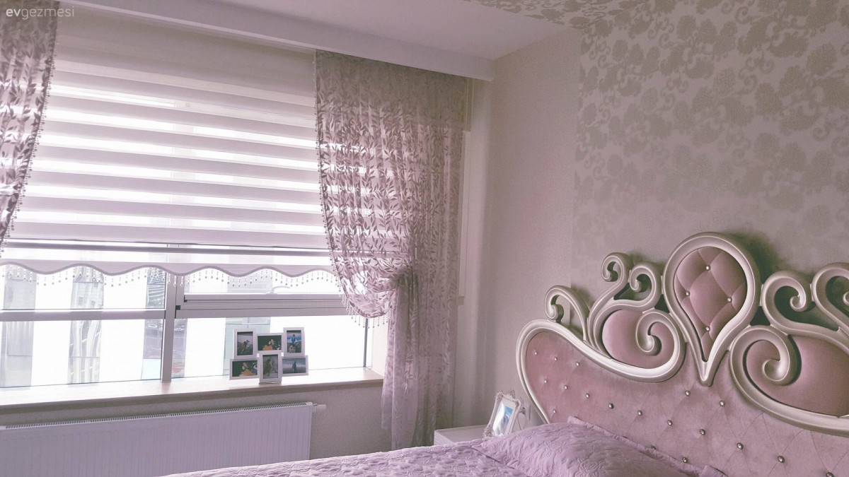 Fon perde, Pembe, Perde, Yatak Odası