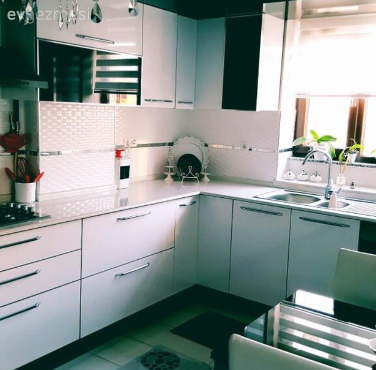 Beyaz mutfak, Modern mutfak, Mutfak, Siyah- Beyaz