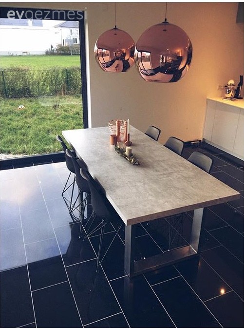 Aydınlatma, Bakır, Siyah, Yemek Odası, Bakır avize, Yemek odası avizesi