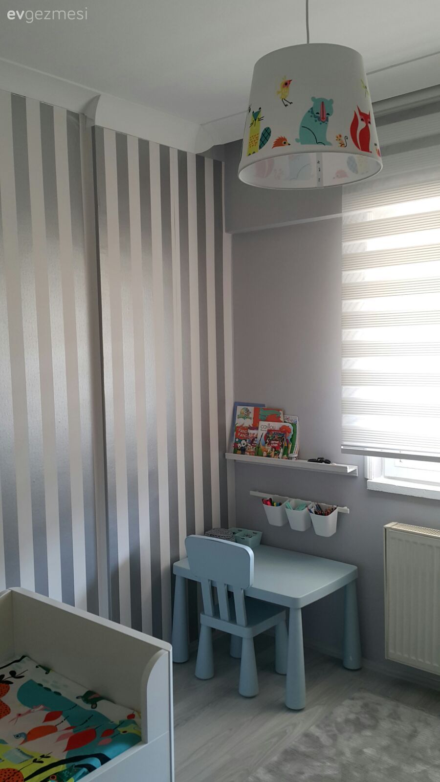 Çizgili desen, Çocuk Odası, Gri