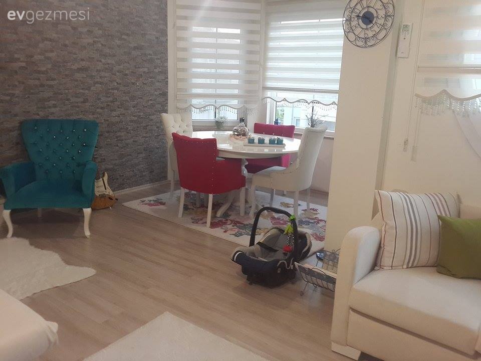 Mavi, Pembe, Salon, Yemek Odası