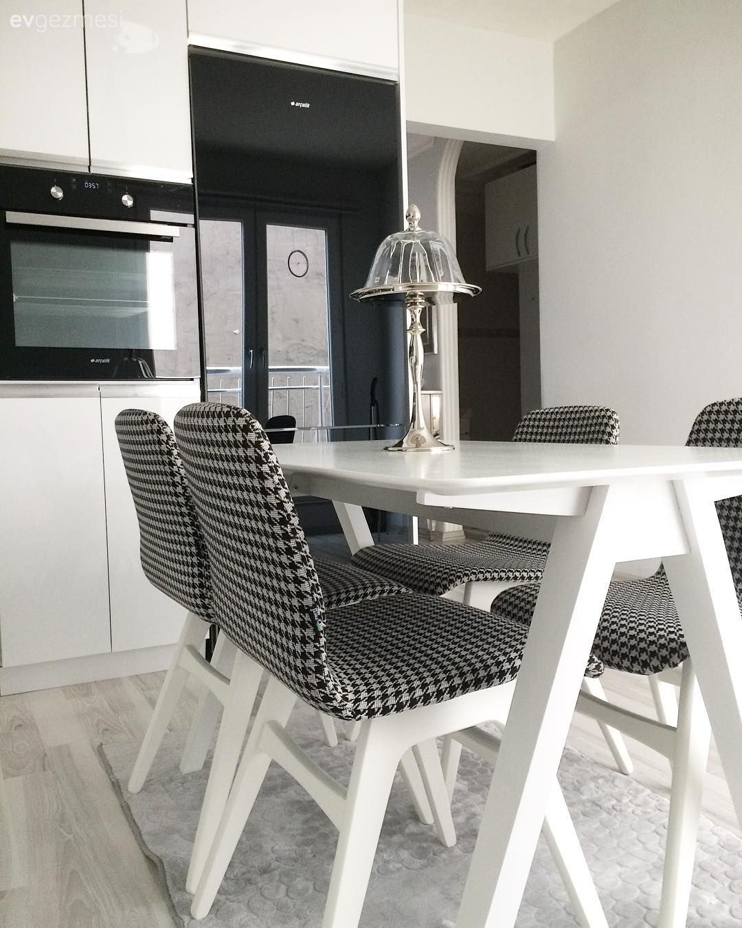 Mutfak, Beyaz mutfak, Ankastre, Mutfak masası, Siyah- Beyaz, Cam Ankastre