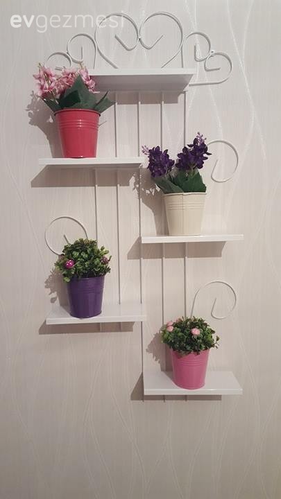 Çiçekler, Mutfak aksesuarları, Duvar rafı