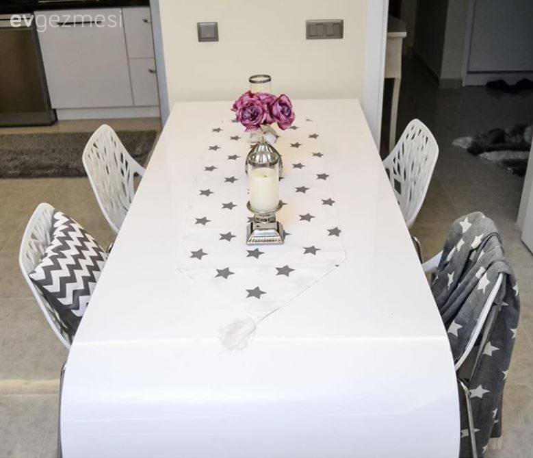 Beyaz, Gri, Yemek Odası