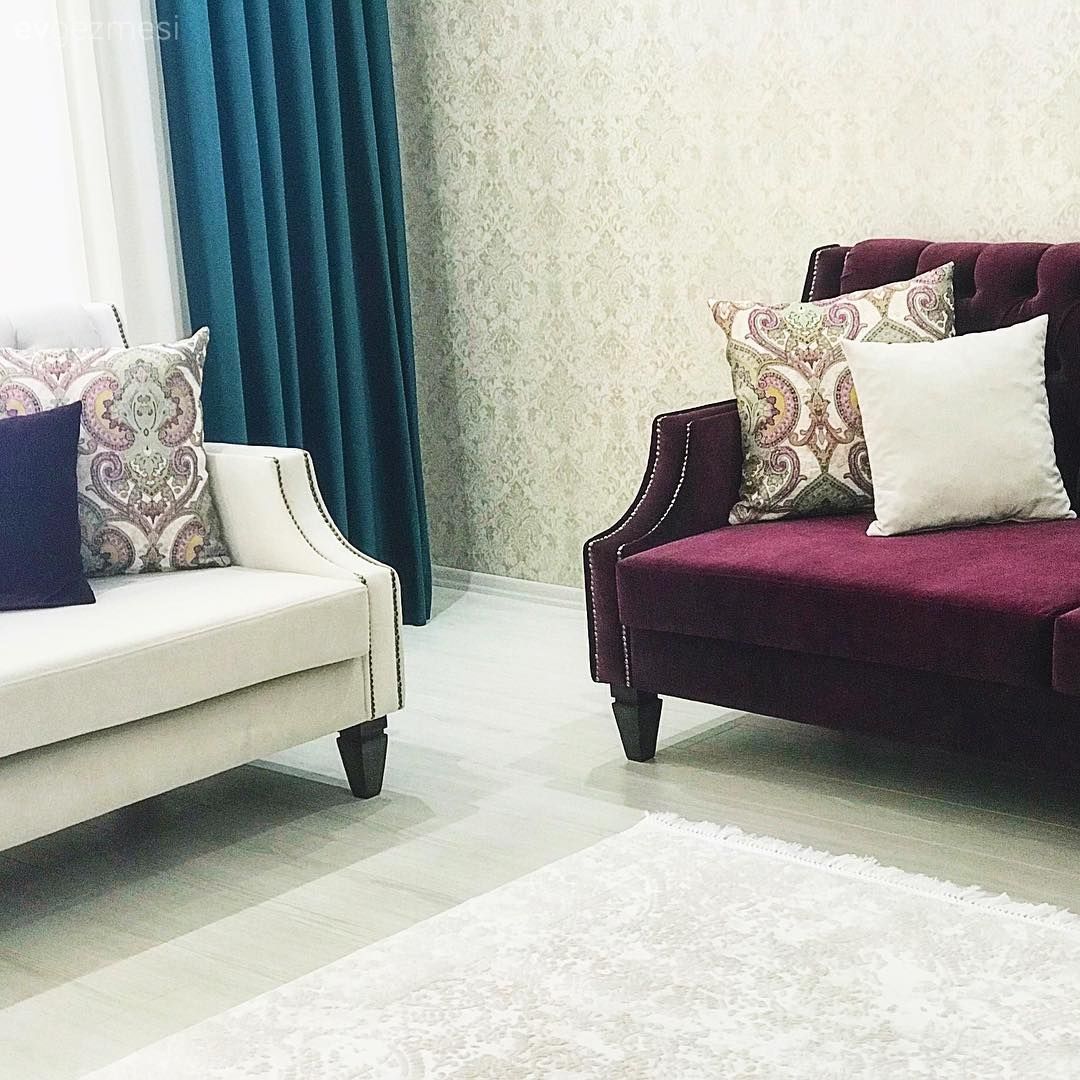 Salon, Mor, Kırlent, Duvar kağıdı