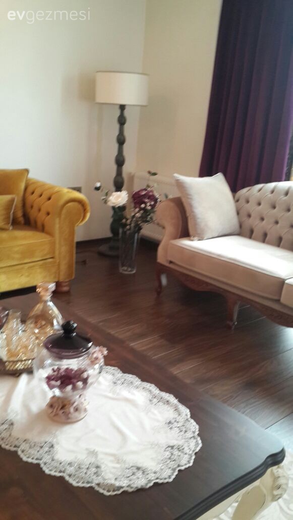 Fon perde, Krem, Salon, Sarı, Perde