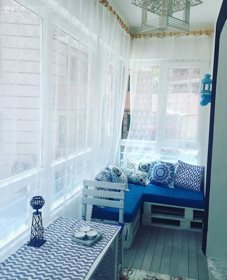 Balkon, Kendin Yap, Mavi, Palet