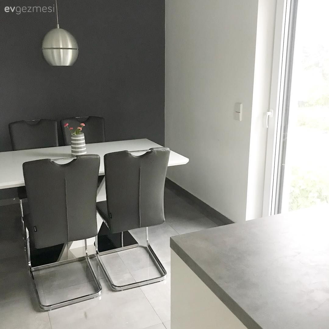 Mutfak, Mutfak masası, Gri duvar