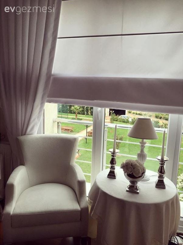 Nilüfer hanımın beyazın büyüsünde, sıcak ve samimi dekoru..