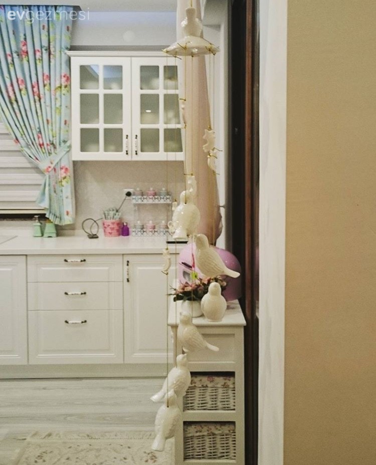 Beyaz mutfak, Country mutfak, Mutfak, Perde