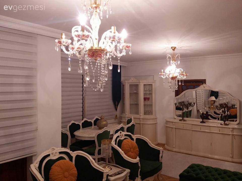 Klasik stilde, boyanıp yeşile kaplama ile harika bir dönüşüm..