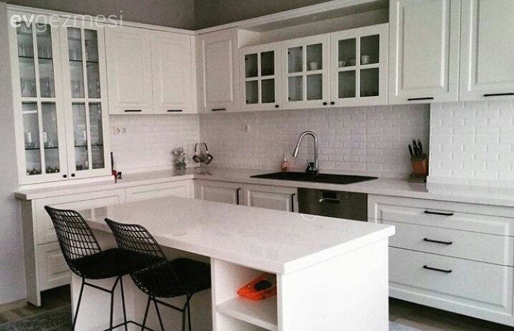 Beyaz mutfak, Country mutfak, Mutfak, Ada mutfak