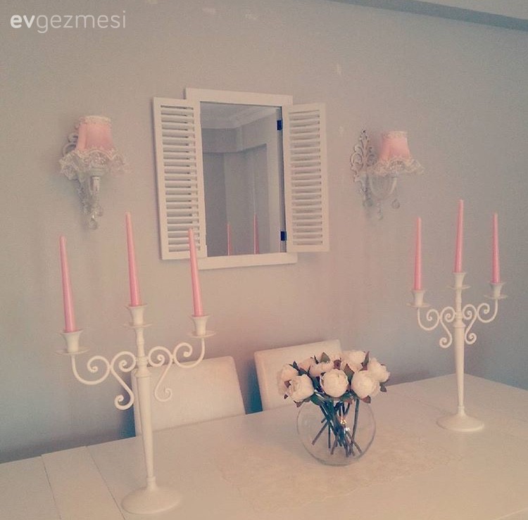 Aydınlatma, Duvar dekorasyonu, Mum, Pembe, Salon, Şamdan, Yemek Odası