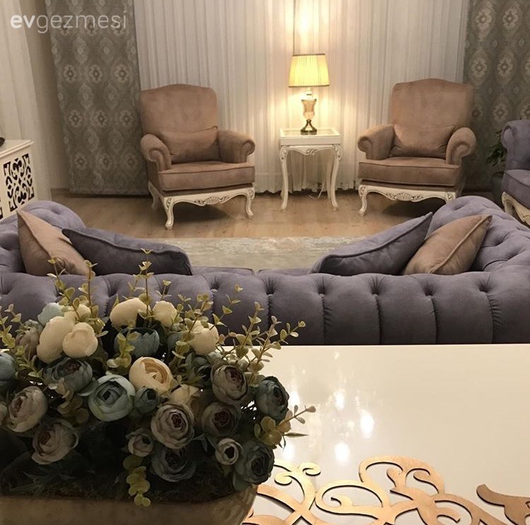 Berjer, Gri, Krem, Mavi, Salon