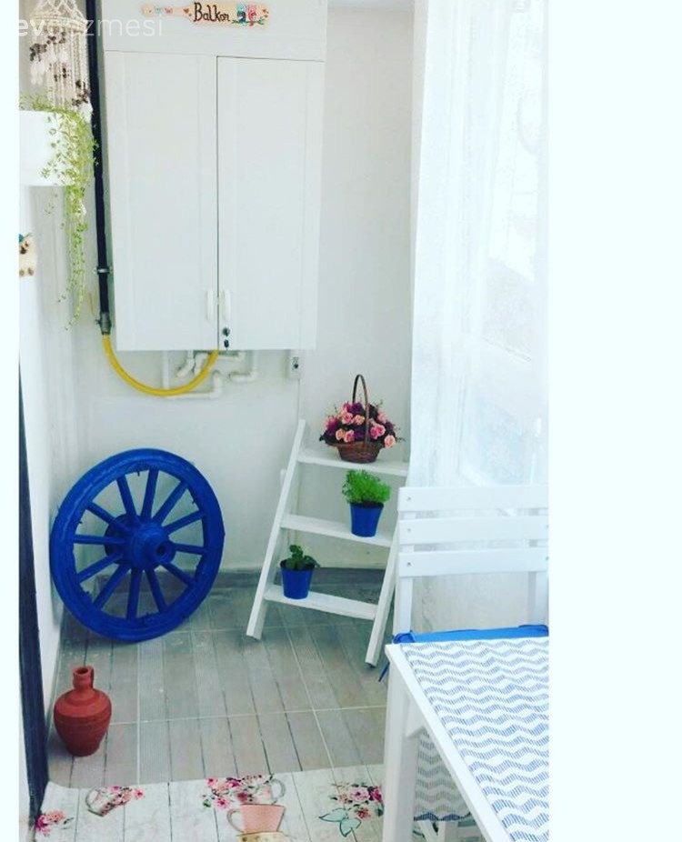 Balkon, Kendin Yap, Mavi, Merdiven