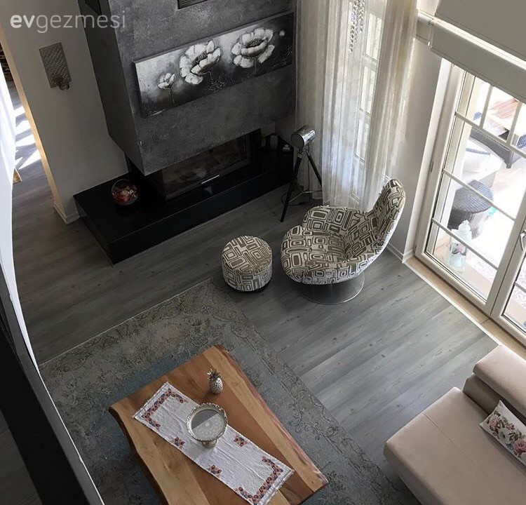 Ahşap Mobilya, Halı, Orta sehpa, Salon, Şömine, Tablo