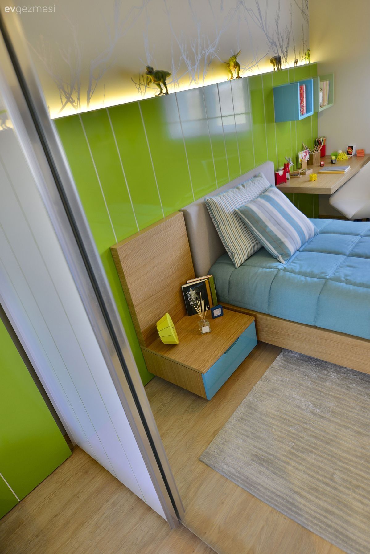 Çocuk Odası, Led aydınlatma, Yeşil, Duvar dekorasyonu