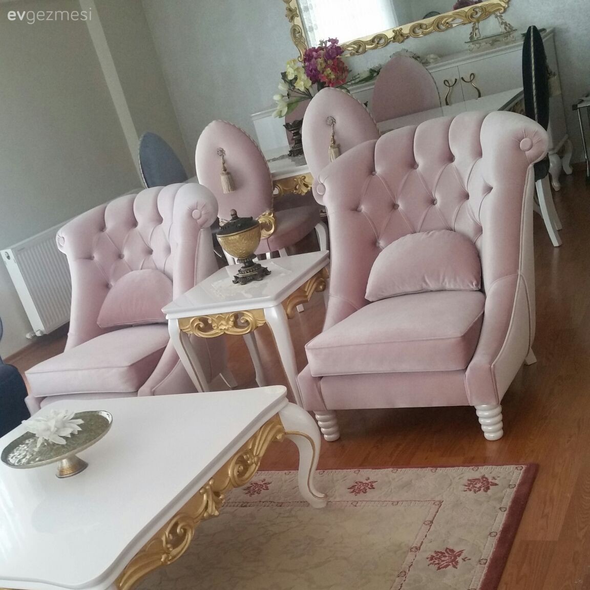 Altın, Berjer, Orta sehpa, Pembe