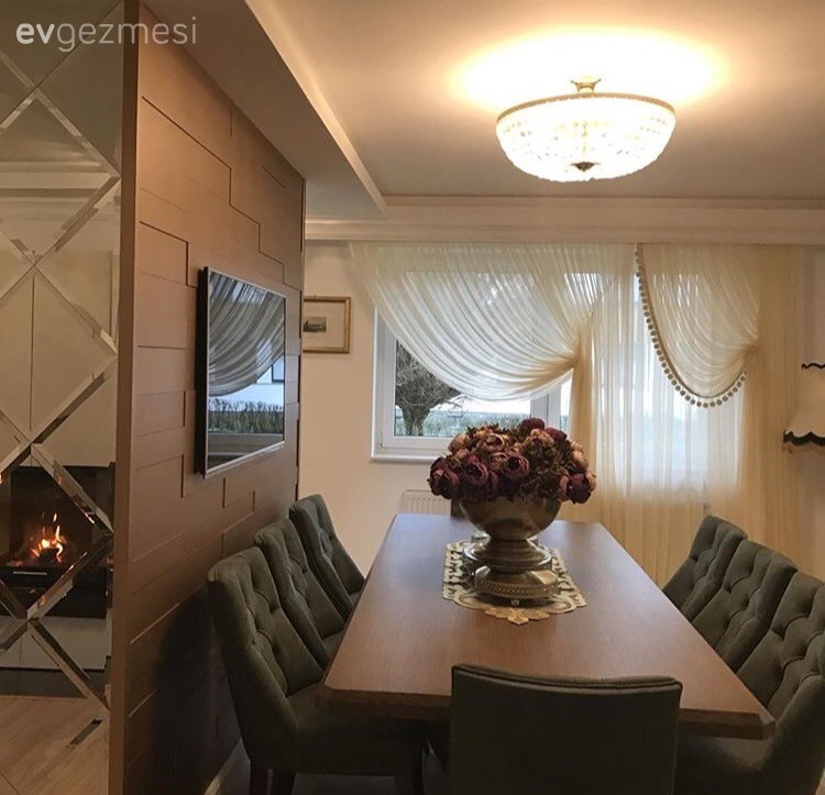 Ahşap Mobilya, Aydınlatma, Ayna, Kahverengi, Salon, Yemek Odası