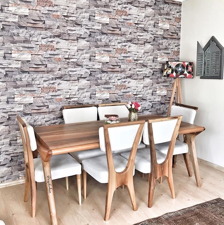 Ahşap Mobilya, Duvar kağıdı, Lambader, Salon, Yemek Odası, Aydınlatma