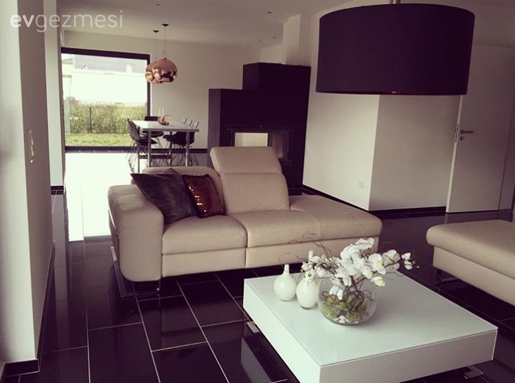 Krem, Sehpa, Krem mutfak, Avize, Aydınlatma, Orta sehpa, Salon