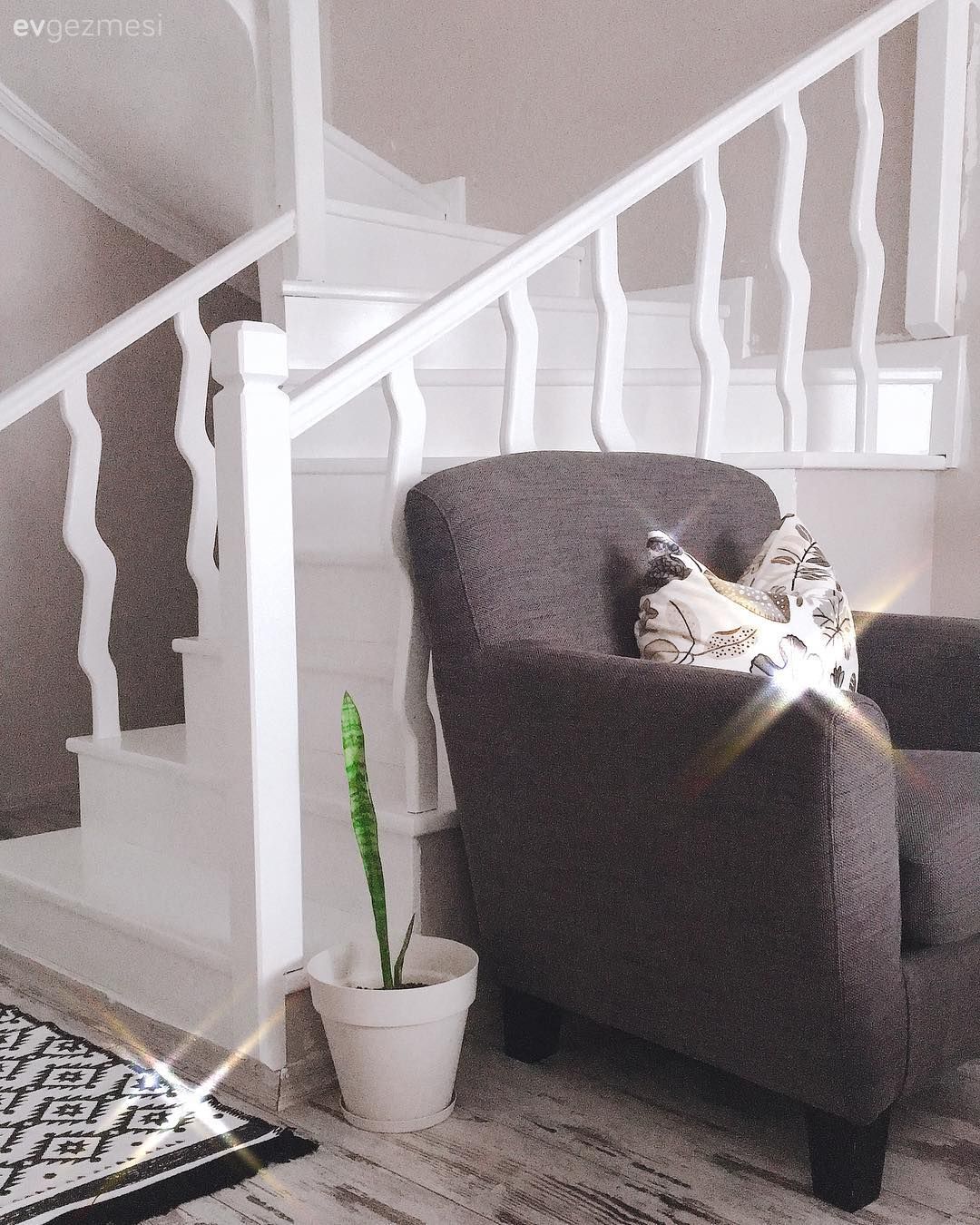 Merdiven, Salon, Berjer, Gri