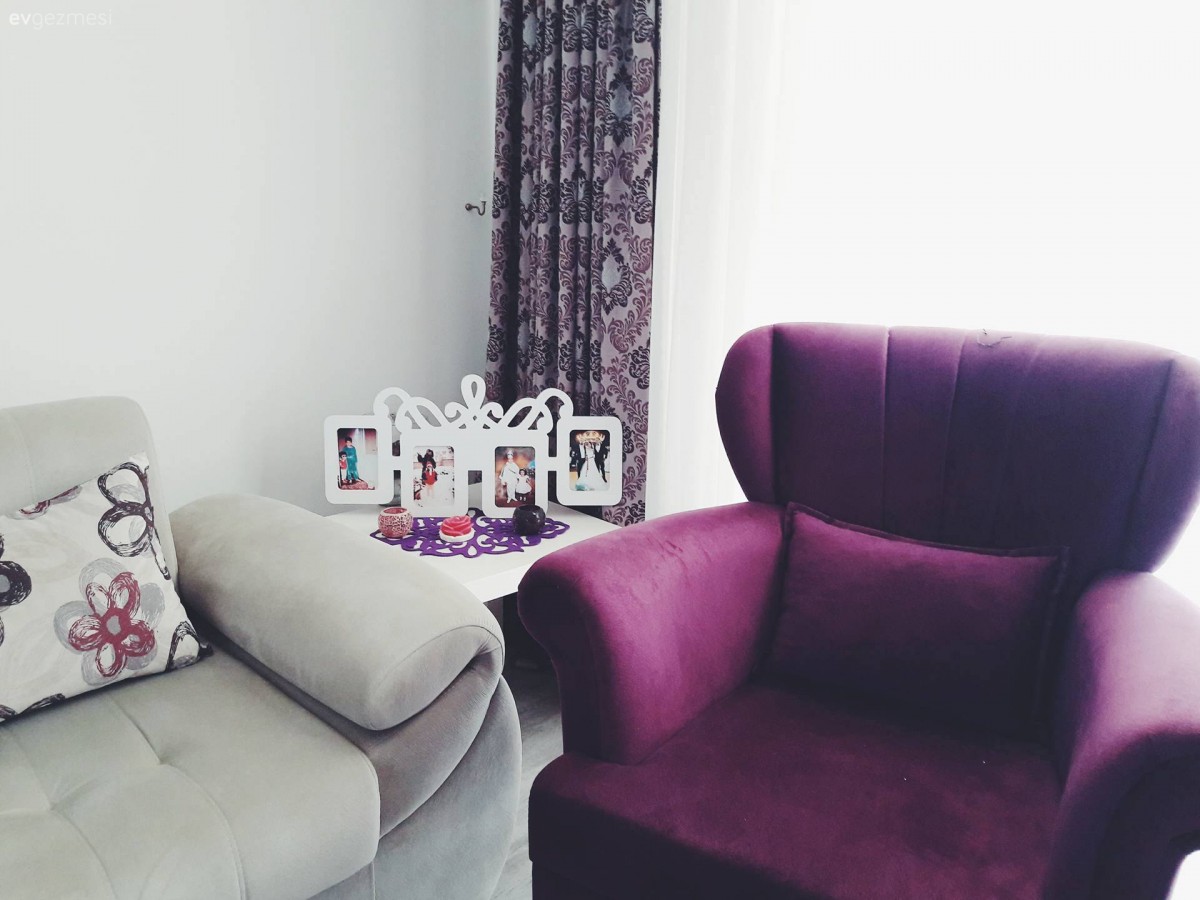 Fon perde, Mor, Oturma Odası, Perde